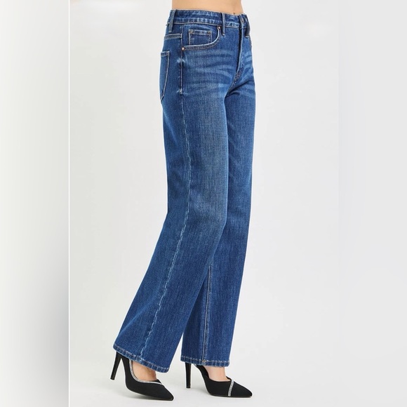 Risen High Rise Straight Leg Jeans | 7/28 | NWT Tummy Control Stretch - Picture 2 of 15